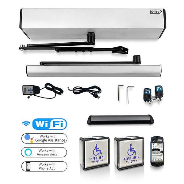 Olide Automatic Handicap Door Operator with Safety Sensor and Handicap Push  Button, WiFi Smart Electric Swing Door Opener