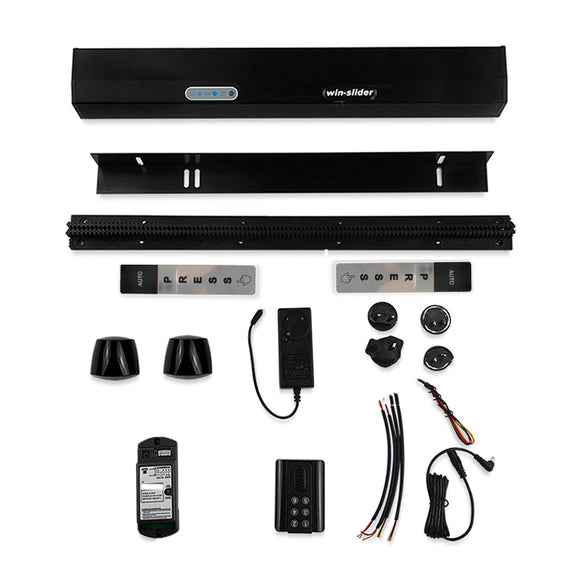 Black patio sliding door operator with pet sensor